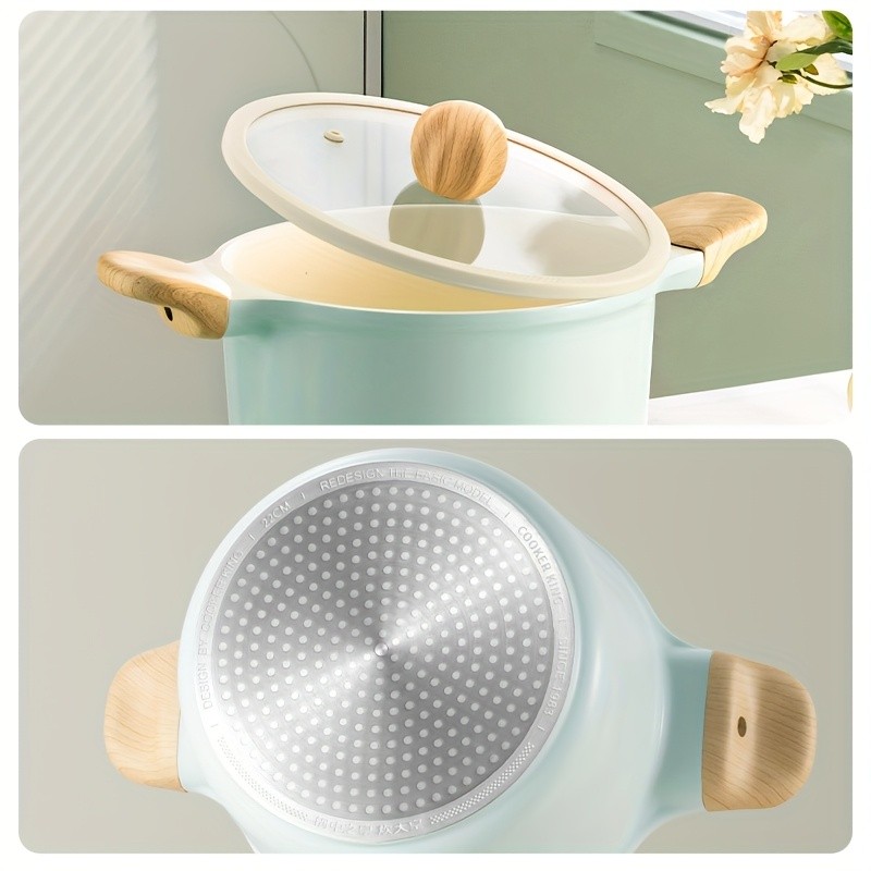 COOKER KING 4.5L Titanium-Ceramic Nonstick Stockpot with Lid – Safe, Even-Heating Family Pot for All NZ Cooktops