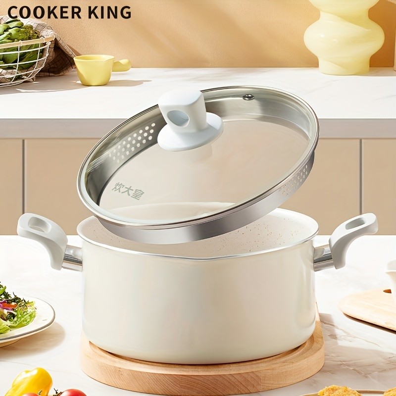 COOKER KING 3.8L Everyday Nonstick Stock Pot with Glass Lid – PFOA-Free Family Cooker for All NZ Cooktops