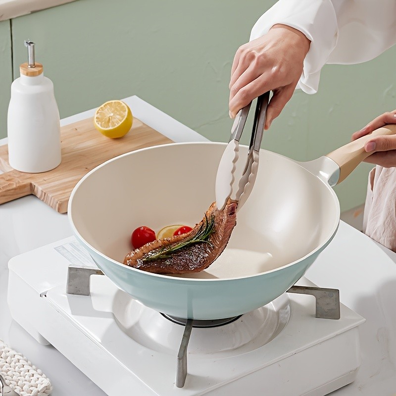 COOKER KING 28cm Titanium-Ceramic Wok with Lid – PFOA/PTFE-Free Stir-Fry Pan with Cool-Touch Handles for All NZ Cooktops