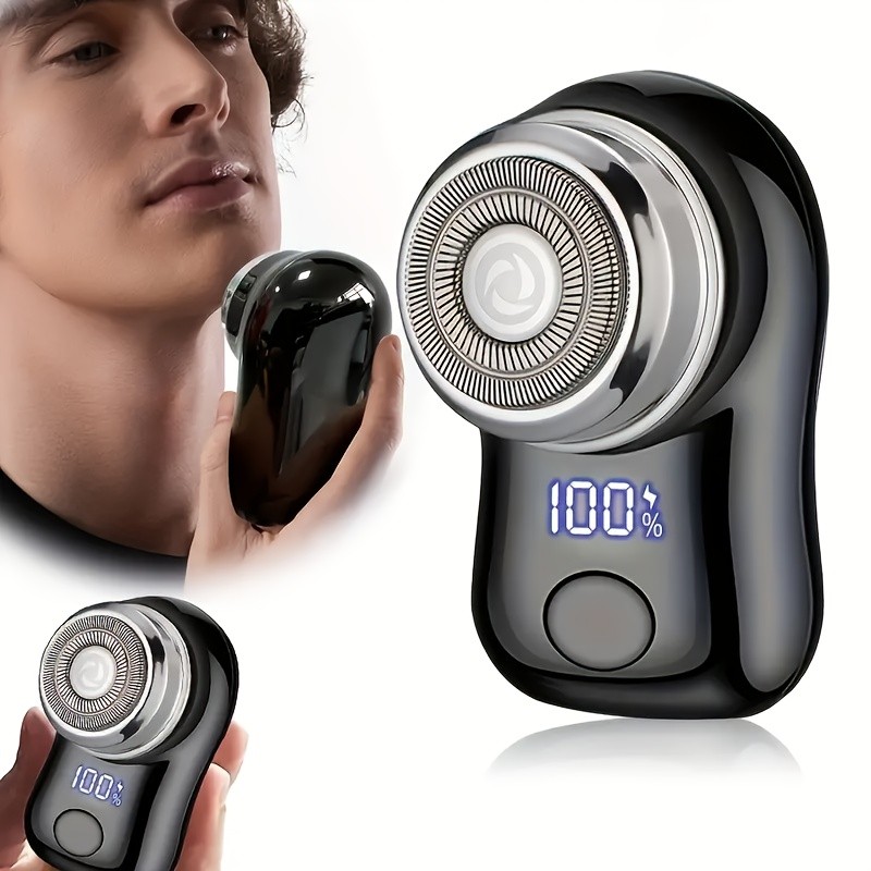 FEIYBA USB Mini Electric Shaver with LED Display – Portable Cyclone Blade Grooming for Smooth Shaving Anywhere