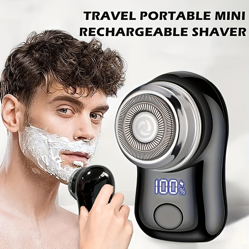 FEIYBA USB Mini Electric Shaver with LED Display – Portable Cyclone Blade Grooming for Smooth Shaving Anywhere