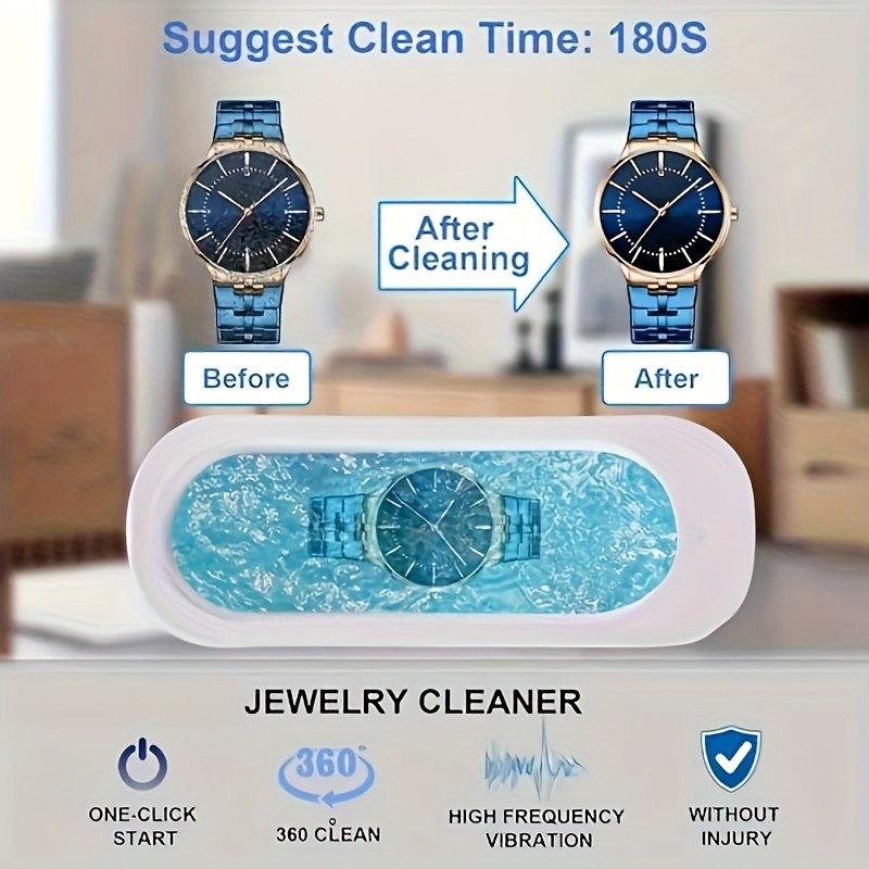 FEIYBA Wireless Sonic Cleaning Machine – 360° Vibration Deep-Clean Device for Glasses, Jewelry, Watches & Personal Items