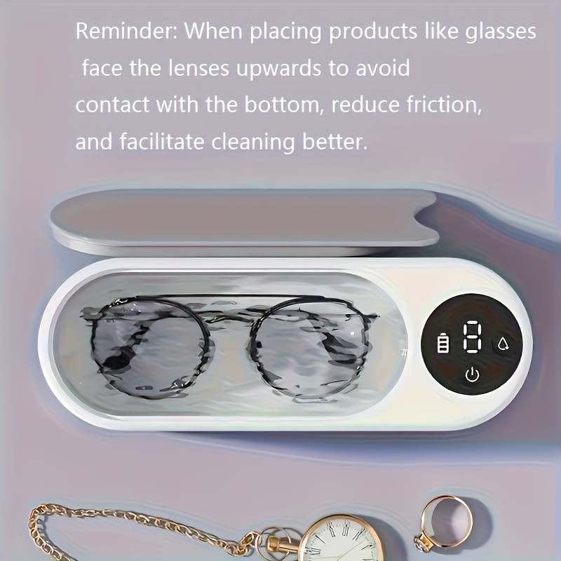 FEIYBA Wireless Sonic Cleaning Machine – 360° Vibration Deep-Clean Device for Glasses, Jewelry, Watches & Personal Items