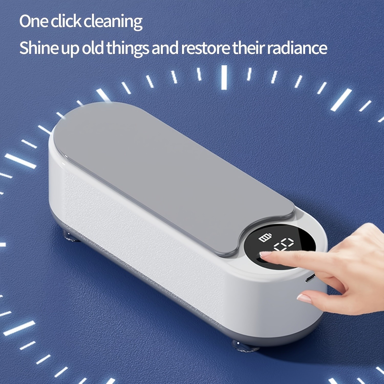 FEIYBA Wireless Sonic Cleaning Machine – 360° Vibration Deep-Clean Device for Glasses, Jewelry, Watches & Personal Items