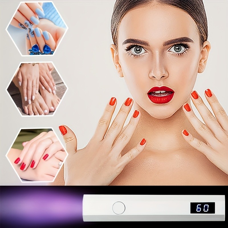 FEIYBA Portable Mini Nail Lamp with Digital Display – Fast Wireless Gel Curing for Home, Travel & Nail Art Anywhere