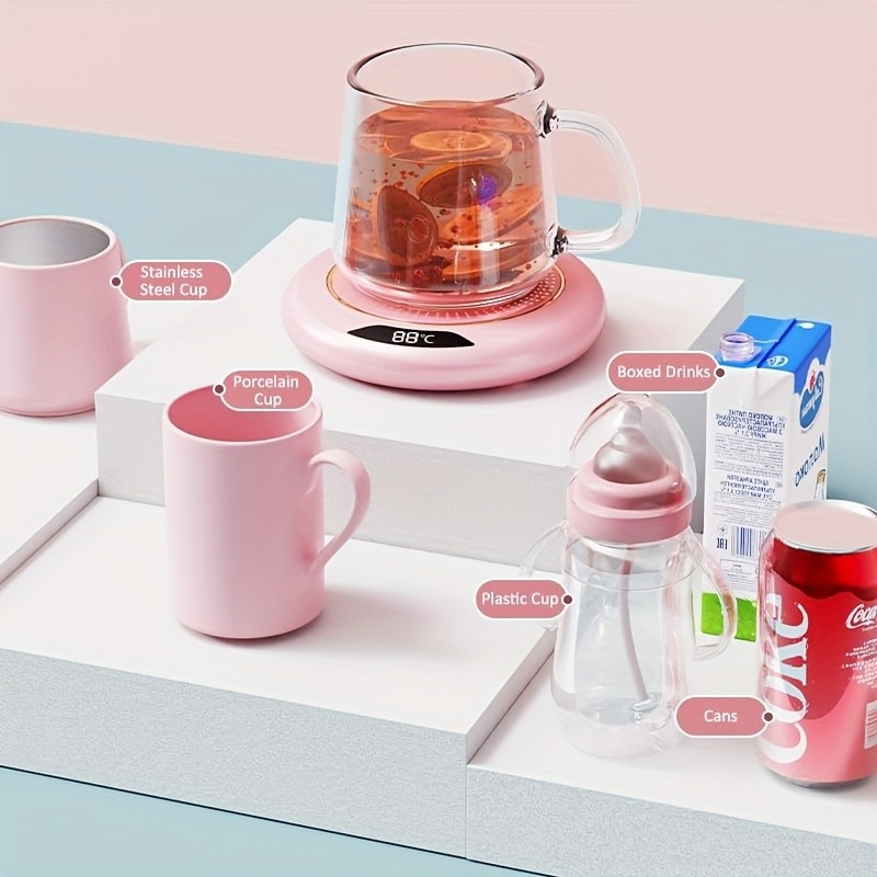 FEIYBA Smart USB Hot Cup Warmer – 3-Temp Heating Pad with 8-Hour Timer for Coffee, Tea & Daily Hot Drinks