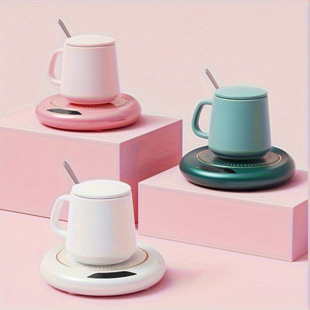 FEIYBA Smart USB Hot Cup Warmer – 3-Temp Heating Pad with 8-Hour Timer for Coffee, Tea & Daily Hot Drinks