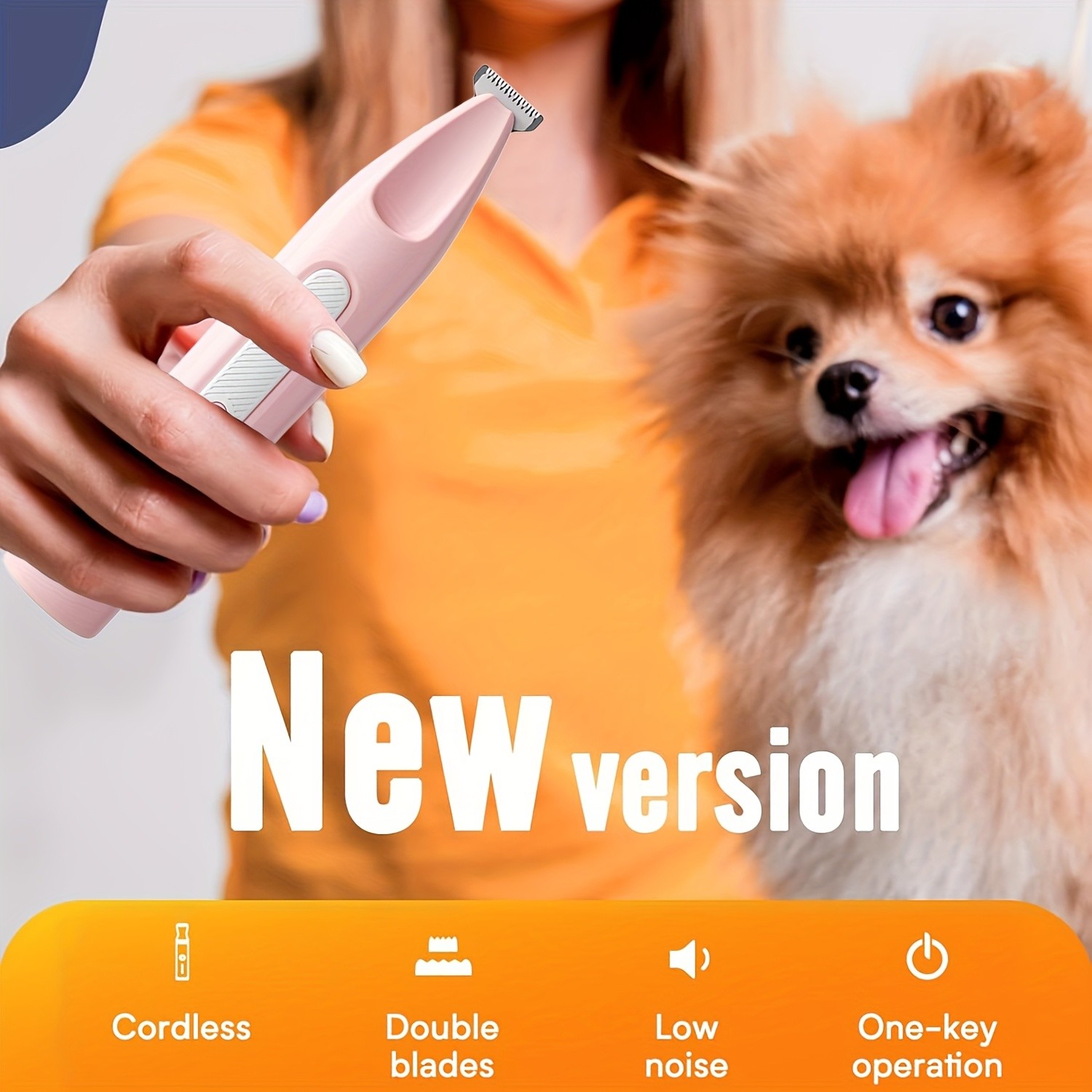 FEIYBA Cordless Pet Paw Trimmer with LED Indicator – Low-Noise USB Grooming Shaver for Small Dogs & Household Pets
