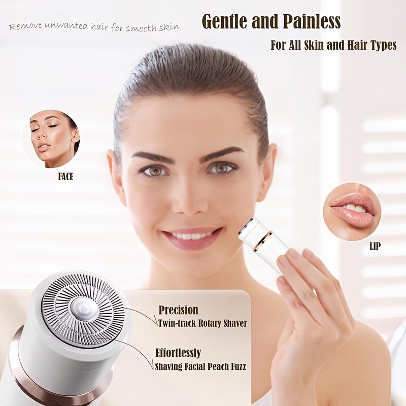 FEIYBA 4-in-1 USB Women’s Hair Remover – Gentle Full-Body Shaver with Multi-Head Design for Smooth Daily Grooming