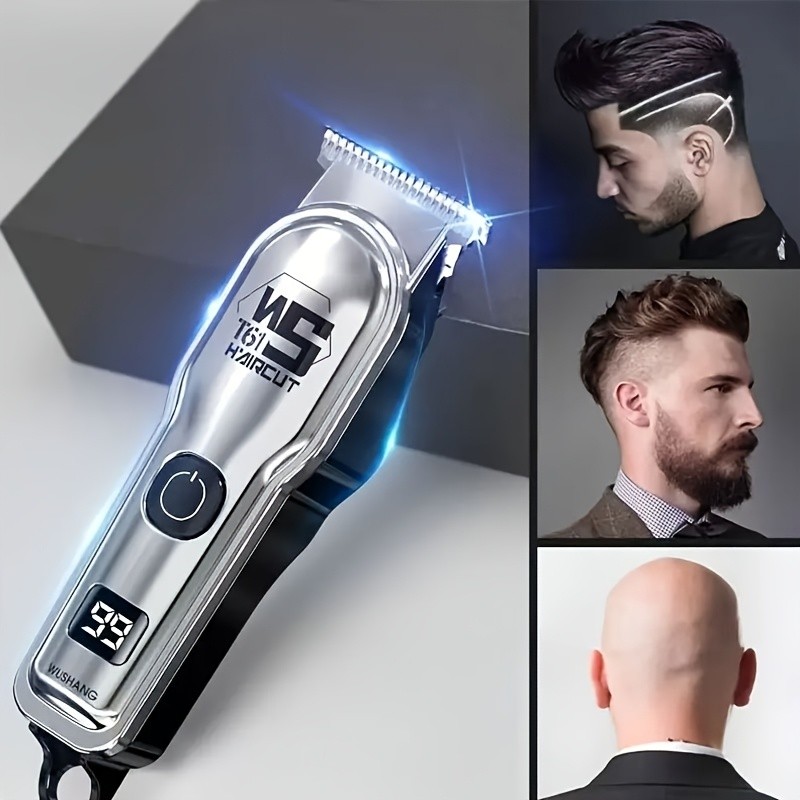 FEIYBA Professional Men’s Hair Clipper Set with Digital Display – USB Grooming Kit with Multiple Combs for Barbers & Home Styling