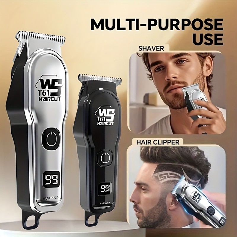 FEIYBA Professional Men’s Hair Clipper Set with Digital Display – USB Grooming Kit with Multiple Combs for Barbers & Home Styling