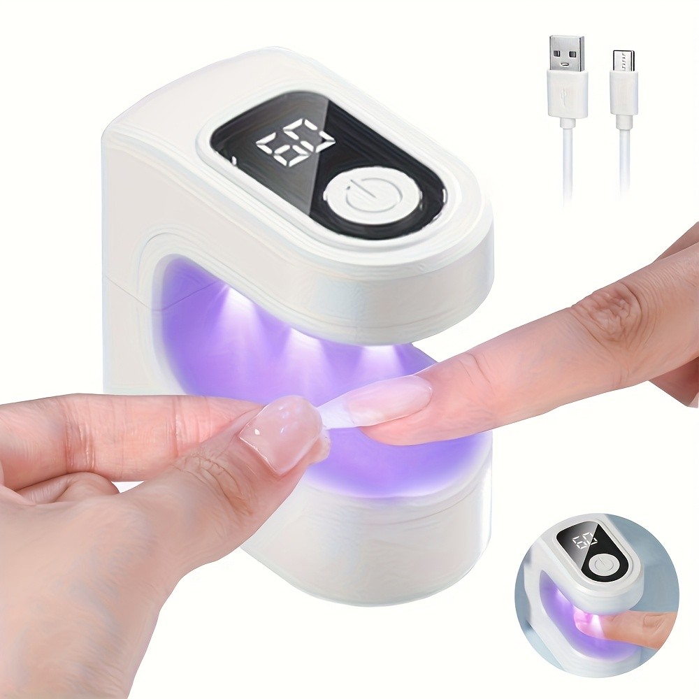 FEIYBA Mini Wireless Nail Enhancement Lamp with Digital Display – Portable USB Gel Curing Light for Manicures & Pedicures