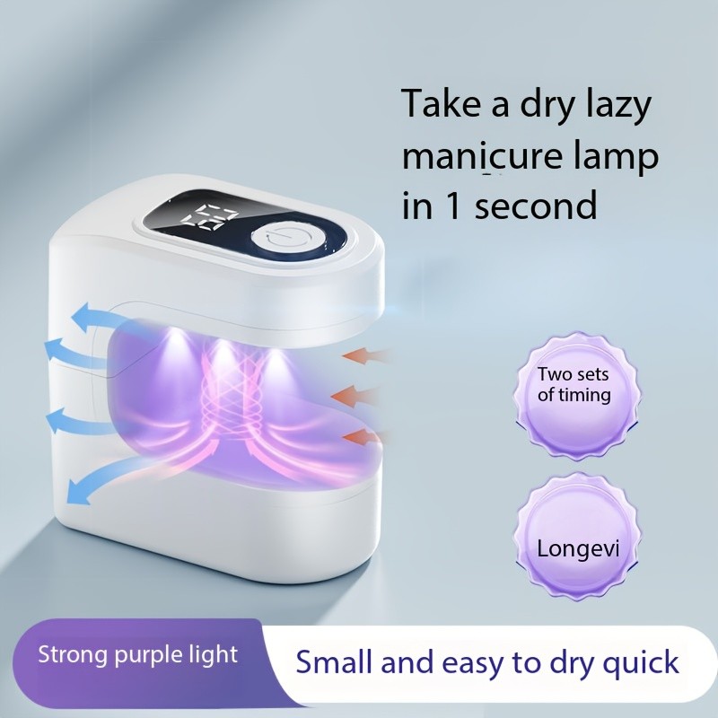 FEIYBA Mini Wireless Nail Enhancement Lamp with Digital Display – Portable USB Gel Curing Light for Manicures & Pedicures