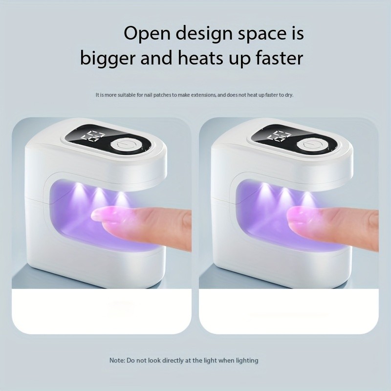 FEIYBA Mini Wireless Nail Enhancement Lamp with Digital Display – Portable USB Gel Curing Light for Manicures & Pedicures