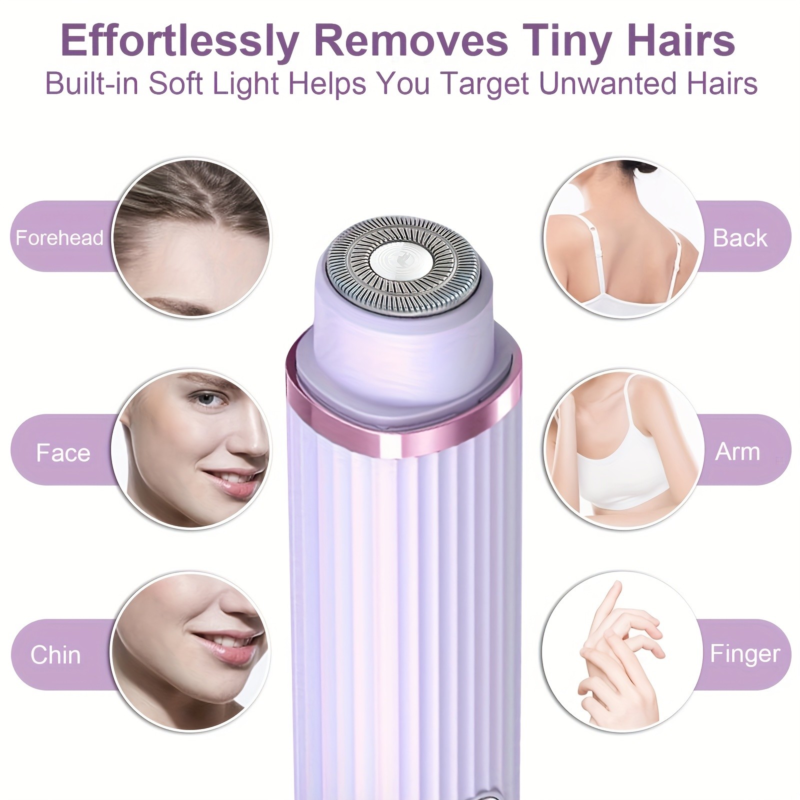 FEIYBA Dual-Head Women’s USB Hair Trimmer – Pastel Pink Full-Body Shaver with Long-Lasting Lithium Power