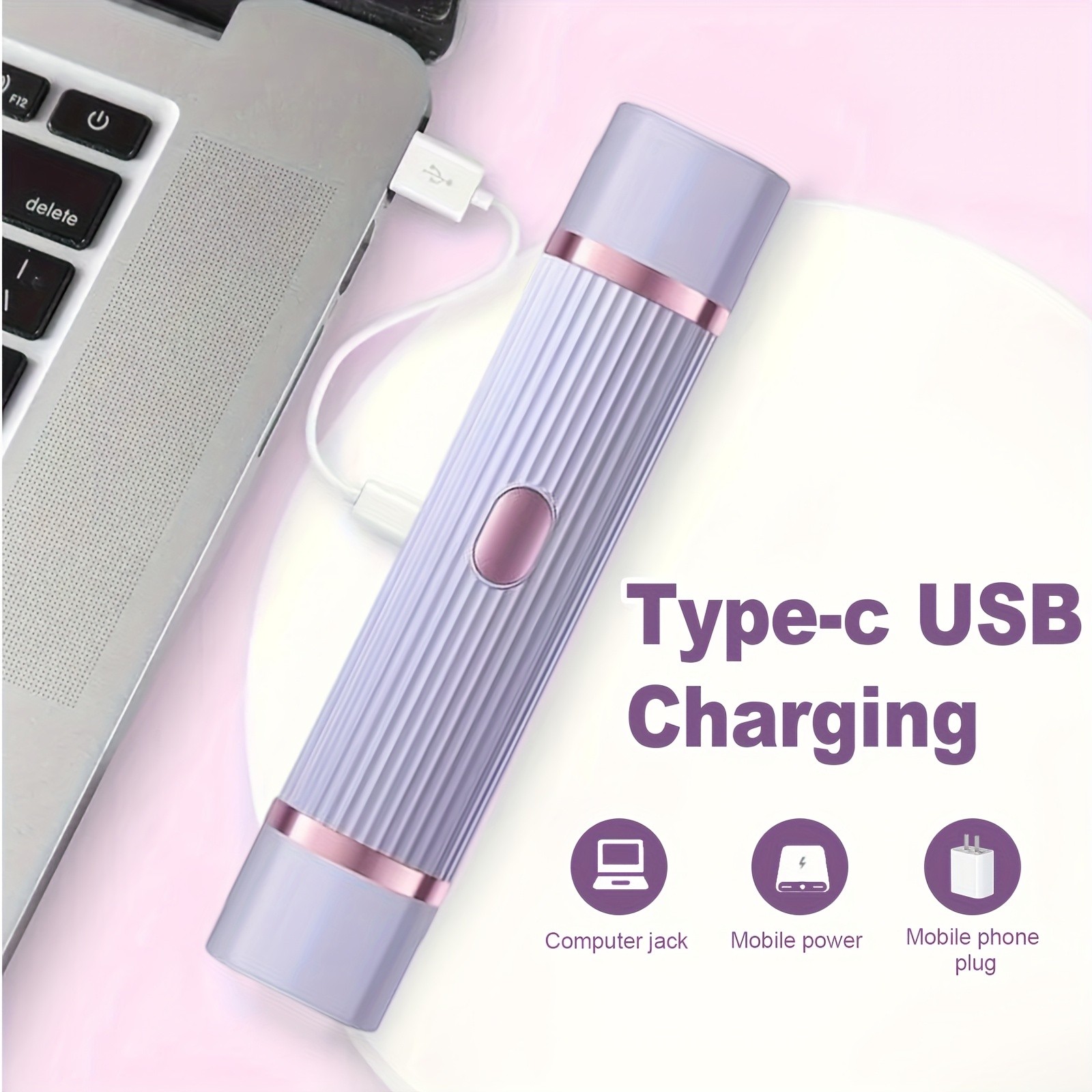 FEIYBA Dual-Head Women’s USB Hair Trimmer – Pastel Pink Full-Body Shaver with Long-Lasting Lithium Power