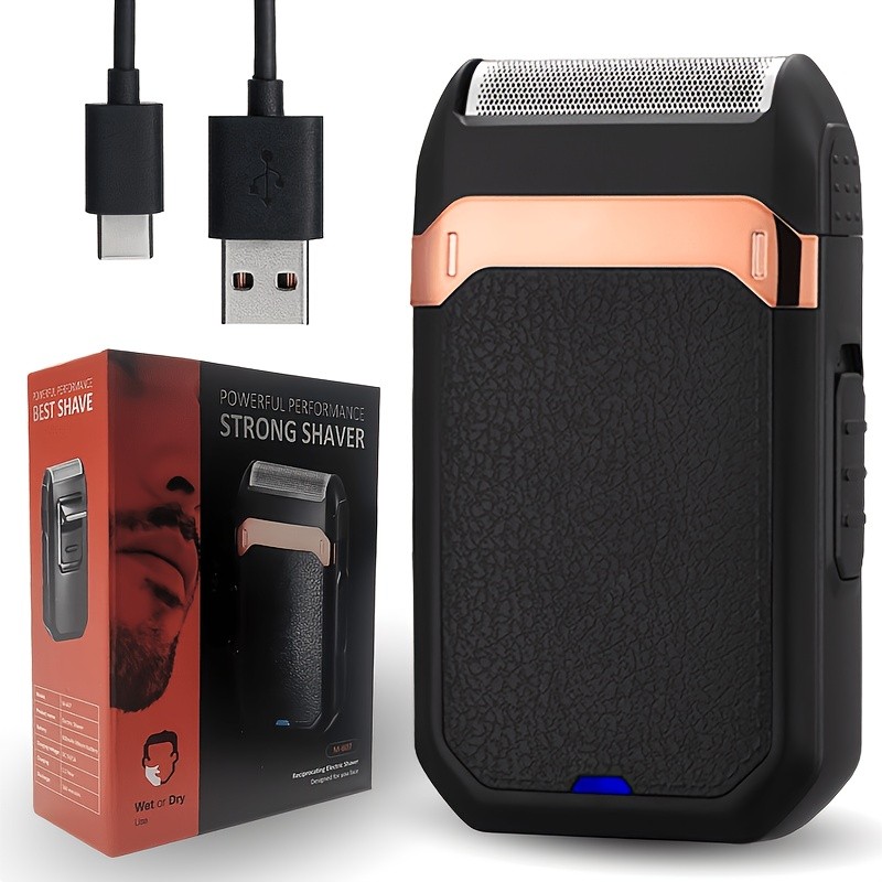 FEIYBA 2-in-1 USB Electric Shaver with Pop-Up Trimmer – Long-Life Wet & Dry Razor for Smooth, Portable Grooming