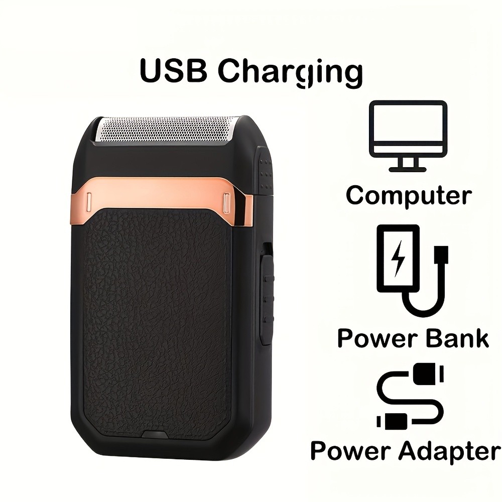 FEIYBA 2-in-1 USB Electric Shaver with Pop-Up Trimmer – Long-Life Wet & Dry Razor for Smooth, Portable Grooming