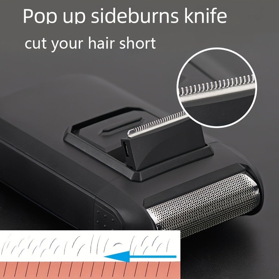 FEIYBA 2-in-1 USB Electric Shaver with Pop-Up Trimmer – Long-Life Wet & Dry Razor for Smooth, Portable Grooming