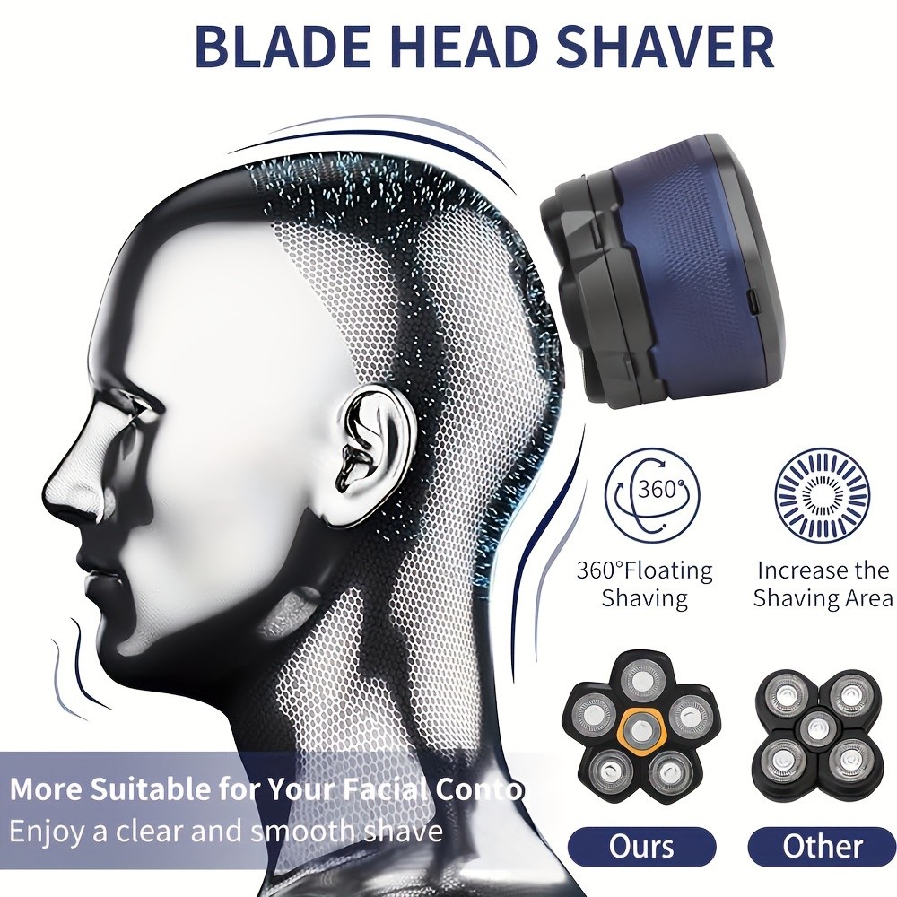 FEIYBA 6-Speed Cordless Electric Shaver with Spare Blade Mesh – Long-Life USB Razor for Smooth, Powerful Men’s Grooming