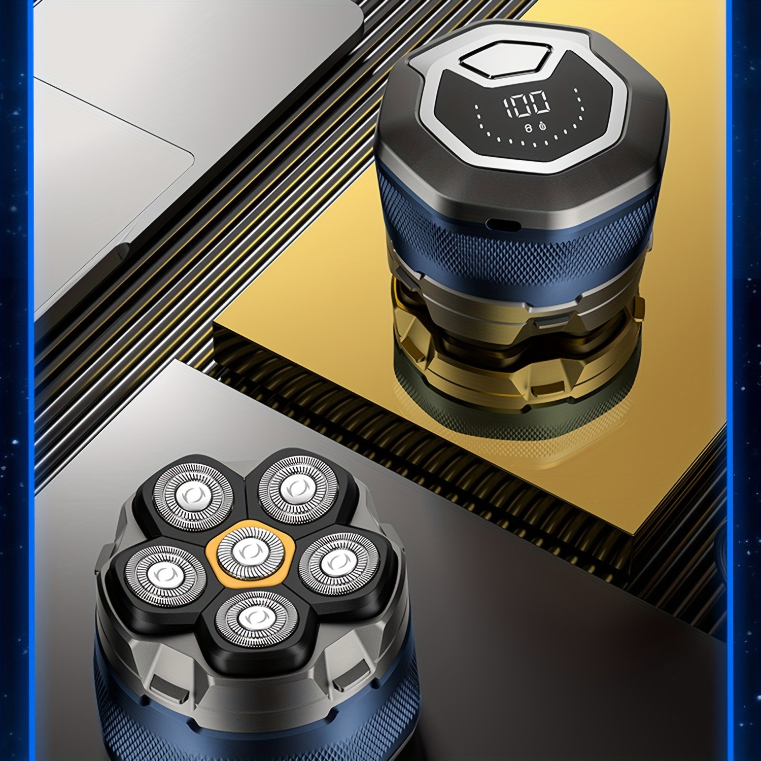 FEIYBA 6-Speed Cordless Electric Shaver with Spare Blade Mesh – Long-Life USB Razor for Smooth, Powerful Men’s Grooming