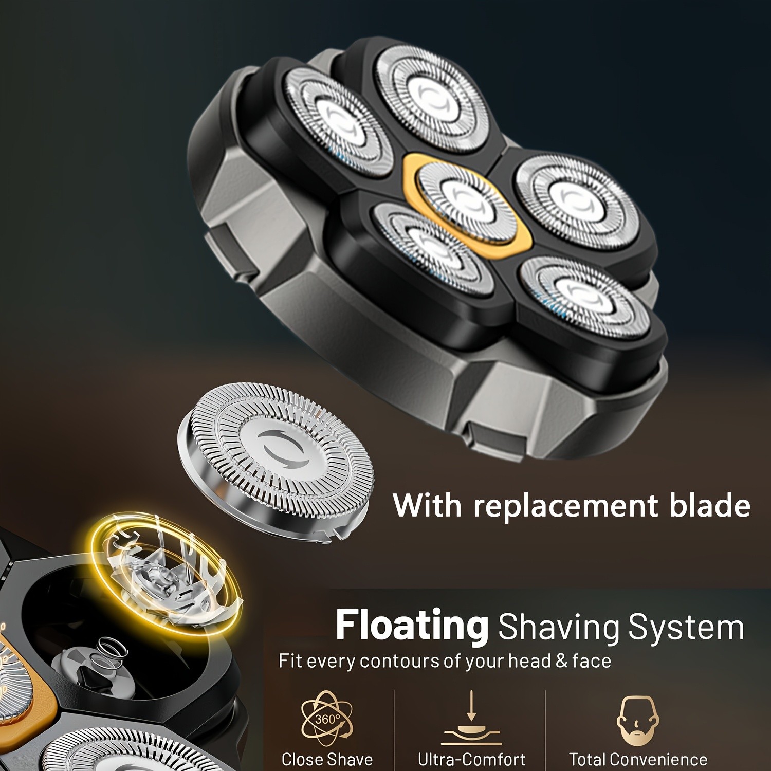 FEIYBA 6-Speed Cordless Electric Shaver with Spare Blade Mesh – Long-Life USB Razor for Smooth, Powerful Men’s Grooming