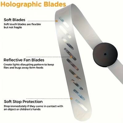 STNYNY Electric Fly Swatter – 3-Mode Wind, 360° Rotating, Battery-Powered Pest Control Tool Portable • Indoor/Outdoor Use • Ideal for Camping & Parties • Modern Durable ABS Design