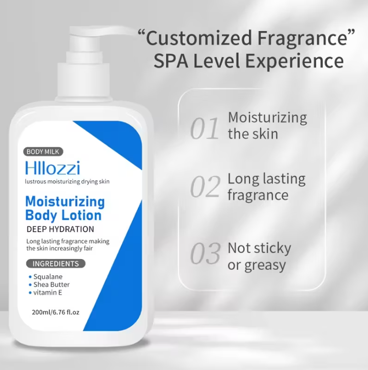 Hillozzi Moisturizing Body Lotion - Deep Hydration, Long-Lasting Fragrance, Alcohol-Free, 200ml/6.76oz, Ideal for Dry Skin, Drying Skin Care|Soothing Body Lotion|Scented Lotion
