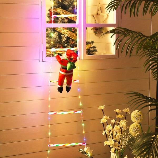 LED Christmas Ladder Light – Vintage Festive Charm with Battery Box Power