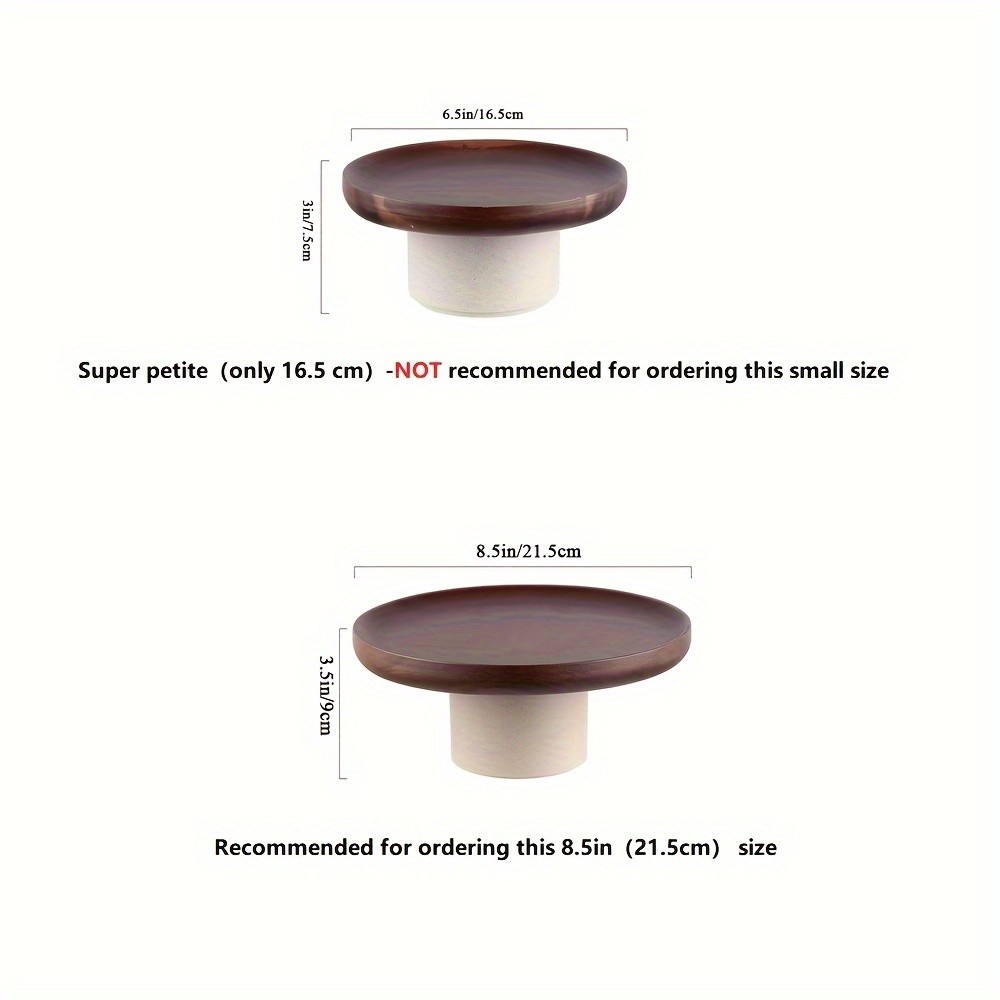 CEEFU Dual-Layer Acacia Wood & Ceramic Snack Tray – Stylish Food-Safe Stand for Cakes, Fruits & Party Serving