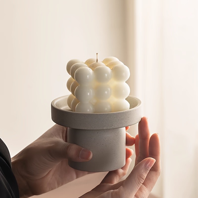 CEEFU Modern 3-Candle Ceramic Holder with Handles – Minimalist Drip-Resistant Stand for Holiday & Everyday NZ Home Decor