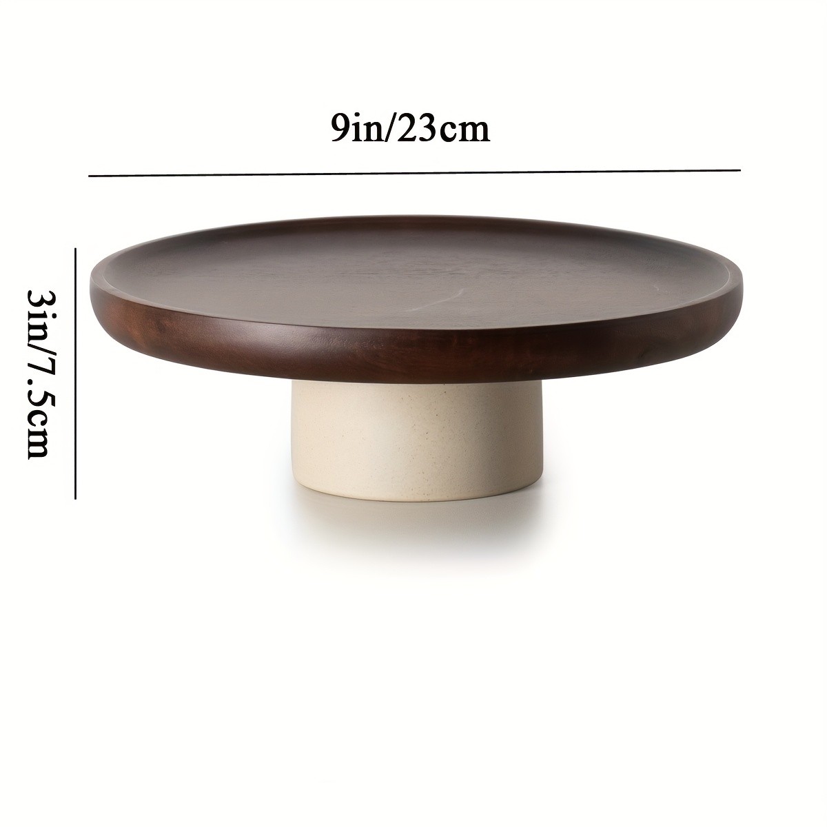 CEEFU Acacia Wood Cake Stand with Pottery Base – Elegant Food-Safe Display for Weddings, Parties & NZ Home Celebrations