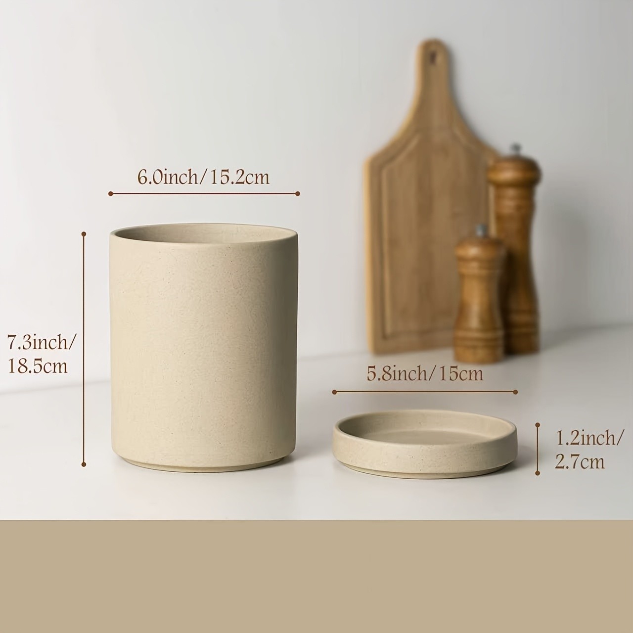 CEEFU Ceramic Kitchen Utensil Holder – Durable Countertop Crock for Spatulas, Spoons, Whisks & Everyday Cooking Tools