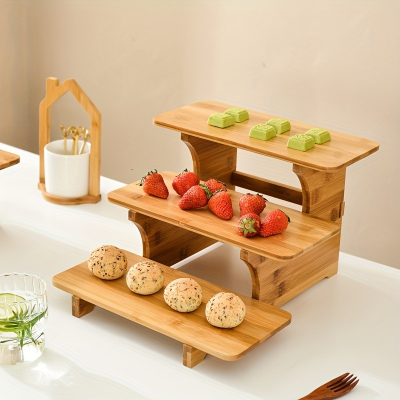 CEEFU Multi-Tier Bamboo & Wood Cupcake Stand – Elegant Dessert Display for Holidays, Parties & NZ Home Celebrations