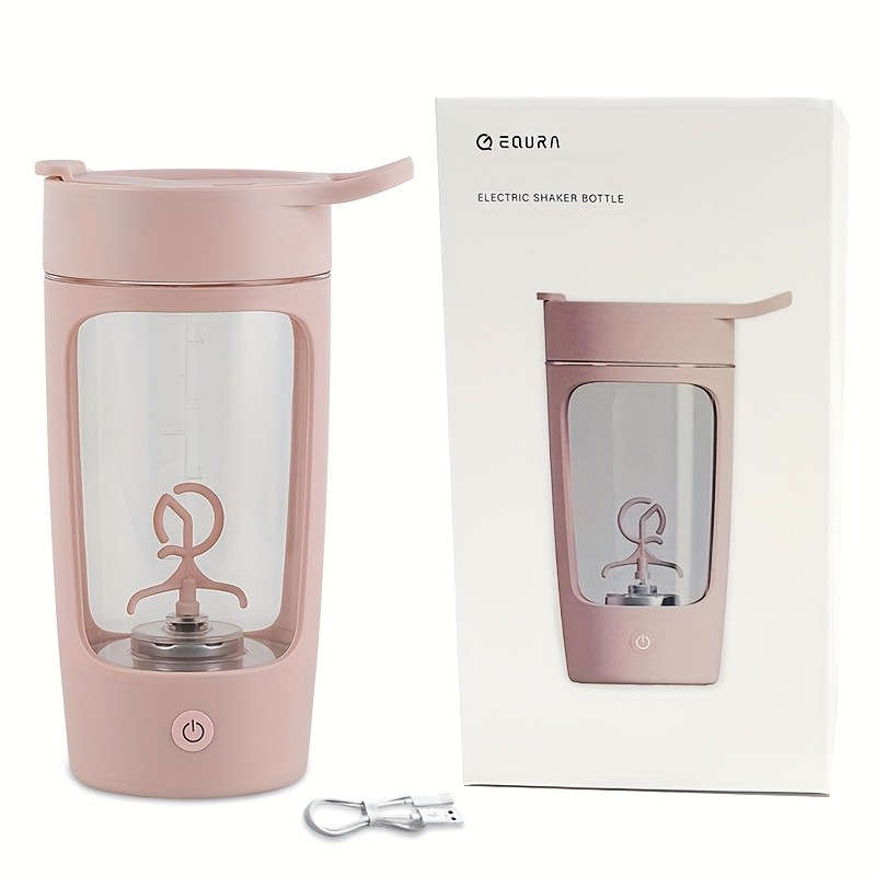 eQUra 650ml Automatic Blender Cup – USB Rechargeable One-Button Mixer for Protein & Coffee Powders with Gift-Ready Design