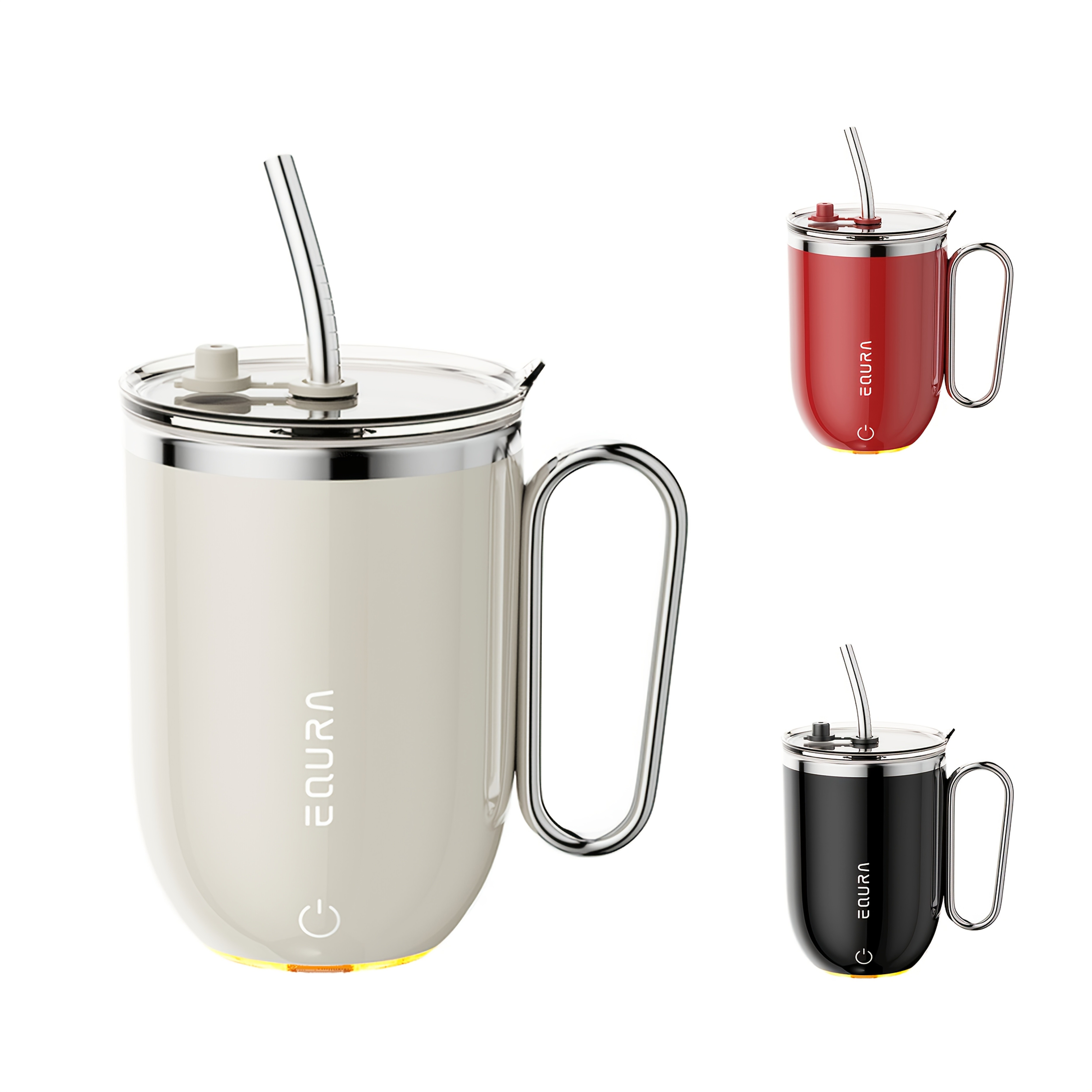 eQUra Smart Stainless Steel Automatic Mixing Cup – Portable Self-Stirring Mug for Coffee, Milk & Chocolate (Holiday Gift Ready)