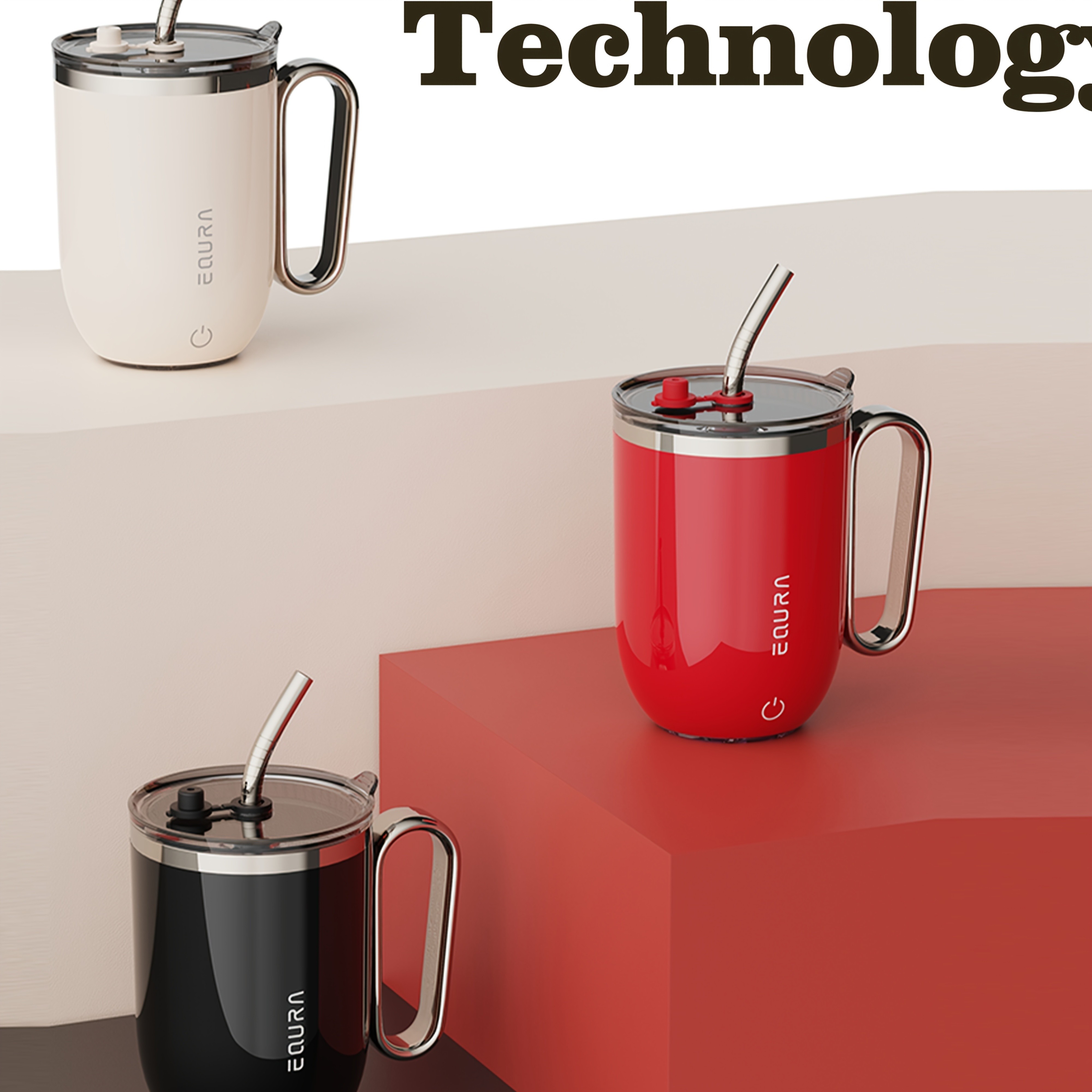 eQUra Smart Stainless Steel Automatic Mixing Cup – Portable Self-Stirring Mug for Coffee, Milk & Chocolate (Holiday Gift Ready)