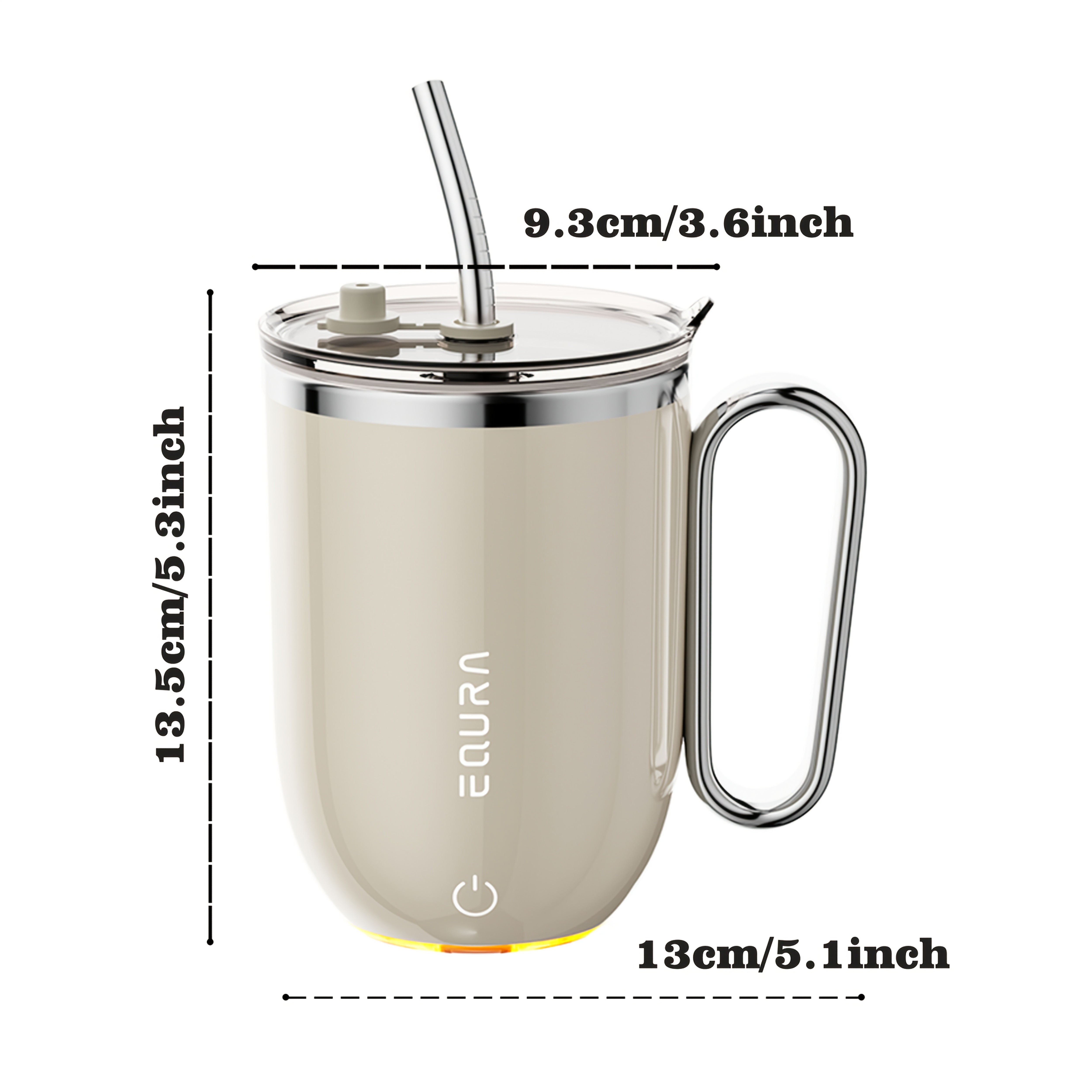 eQUra Smart Stainless Steel Automatic Mixing Cup – Portable Self-Stirring Mug for Coffee, Milk & Chocolate (Holiday Gift Ready)