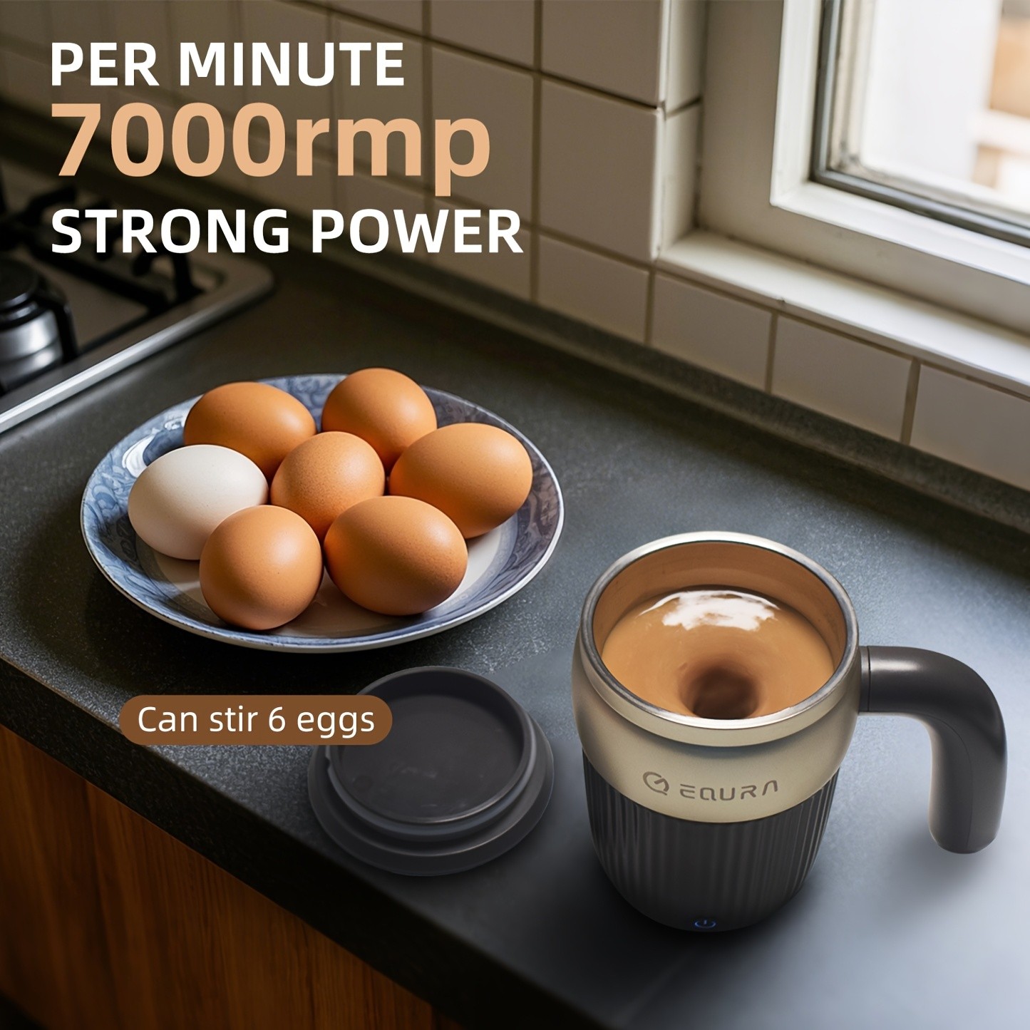 eQUra 450ml Automatic Magnetic Stirring Cup – 316 Stainless Steel Self-Mixing Coffee & Milkshake Mug (2025 Gift Edition)