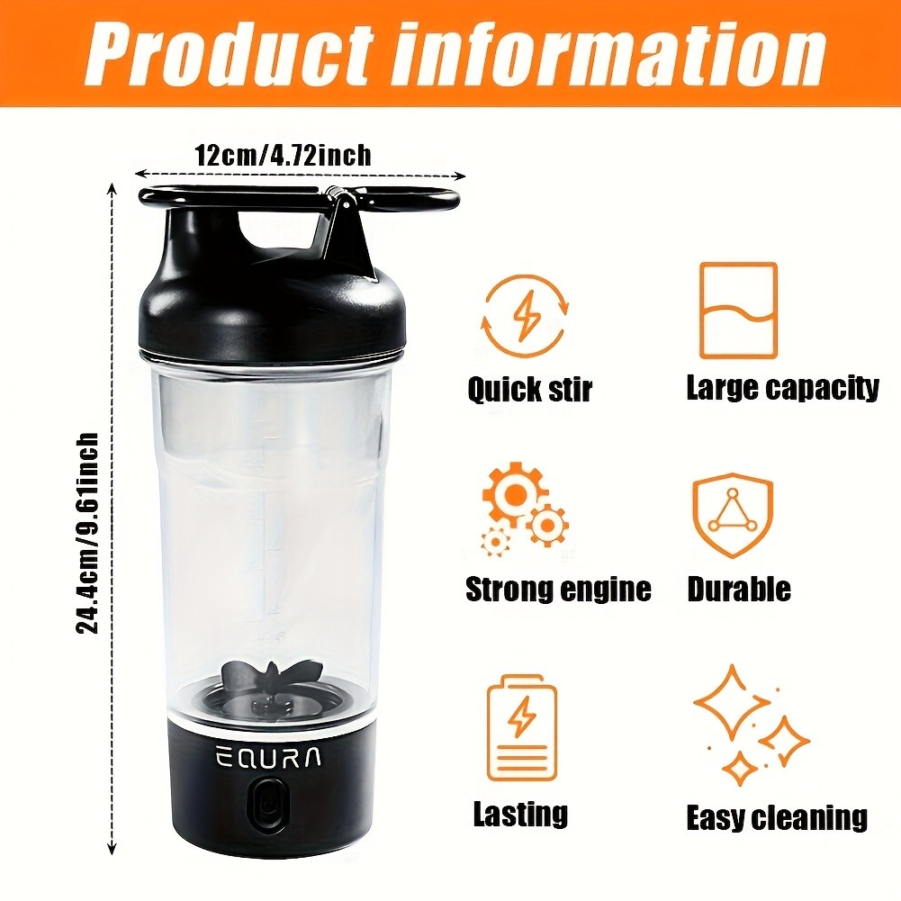 eQUra Portable Tritan Water Bottle with Capacity Scale – Shatterproof Single-Spout Hydration Bottle for Gym, Camping & Outdoor Use