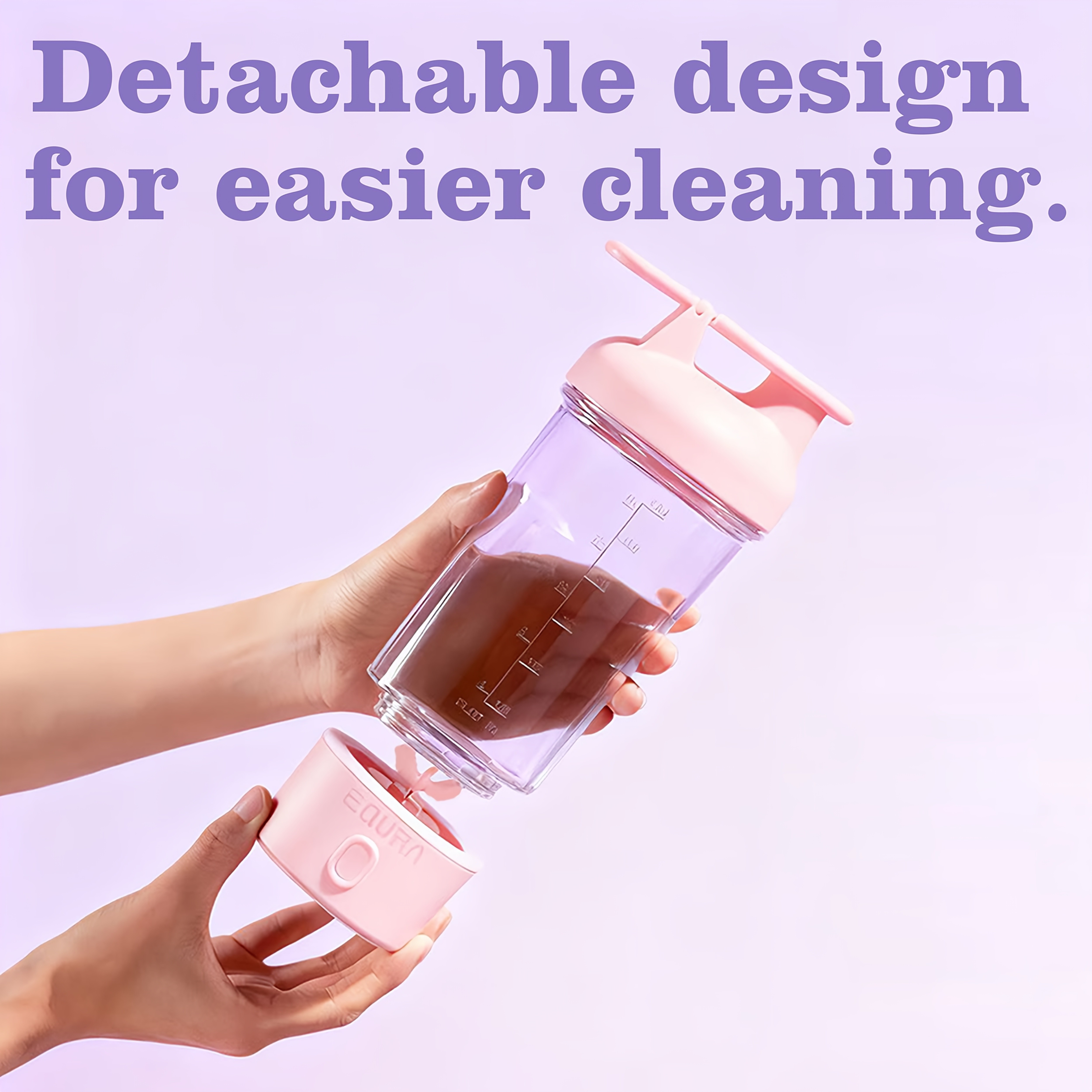 eQUra Portable Tritan Water Bottle with Capacity Scale – Shatterproof Single-Spout Hydration Bottle for Gym, Camping & Outdoor Use