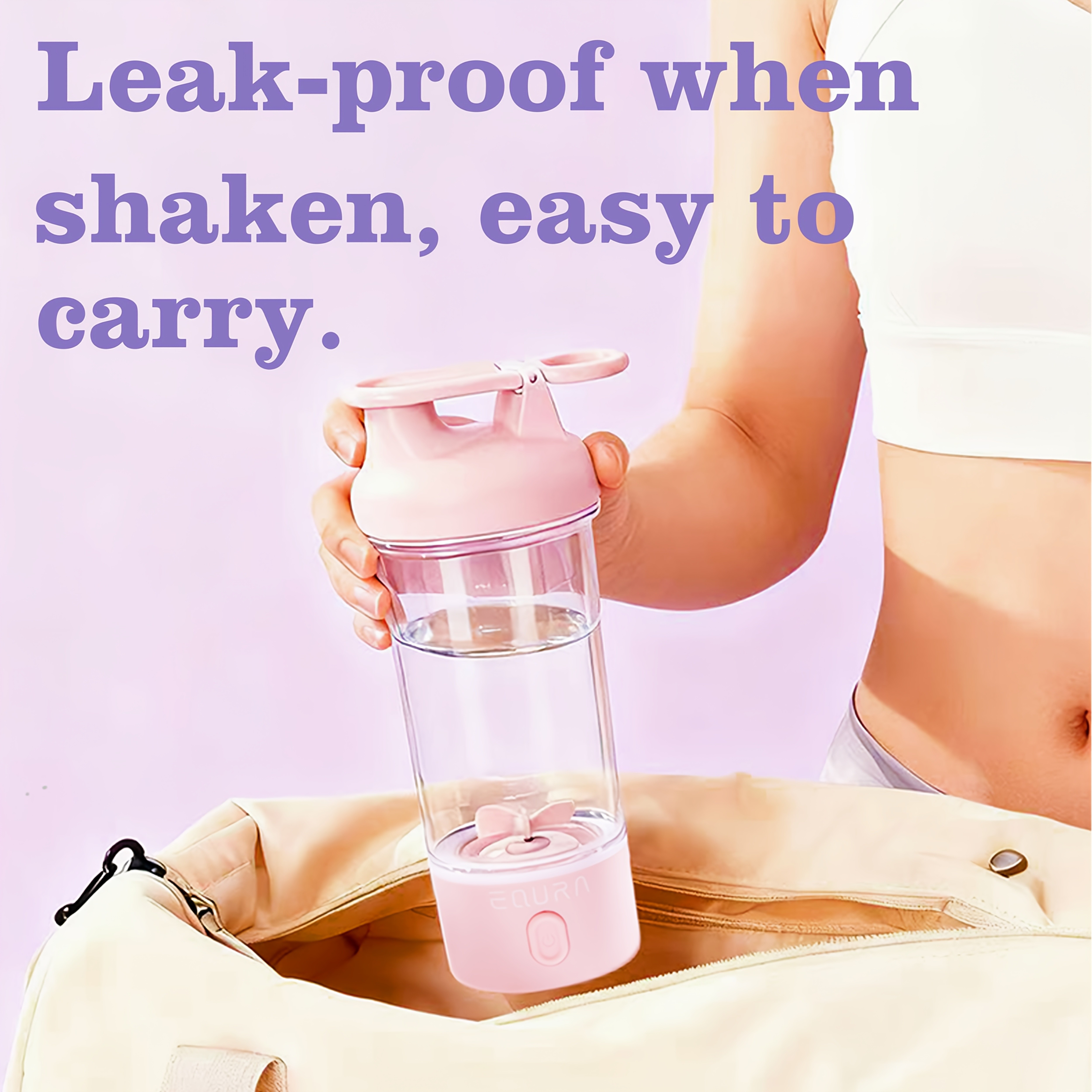 eQUra Portable Tritan Water Bottle with Capacity Scale – Shatterproof Single-Spout Hydration Bottle for Gym, Camping & Outdoor Use