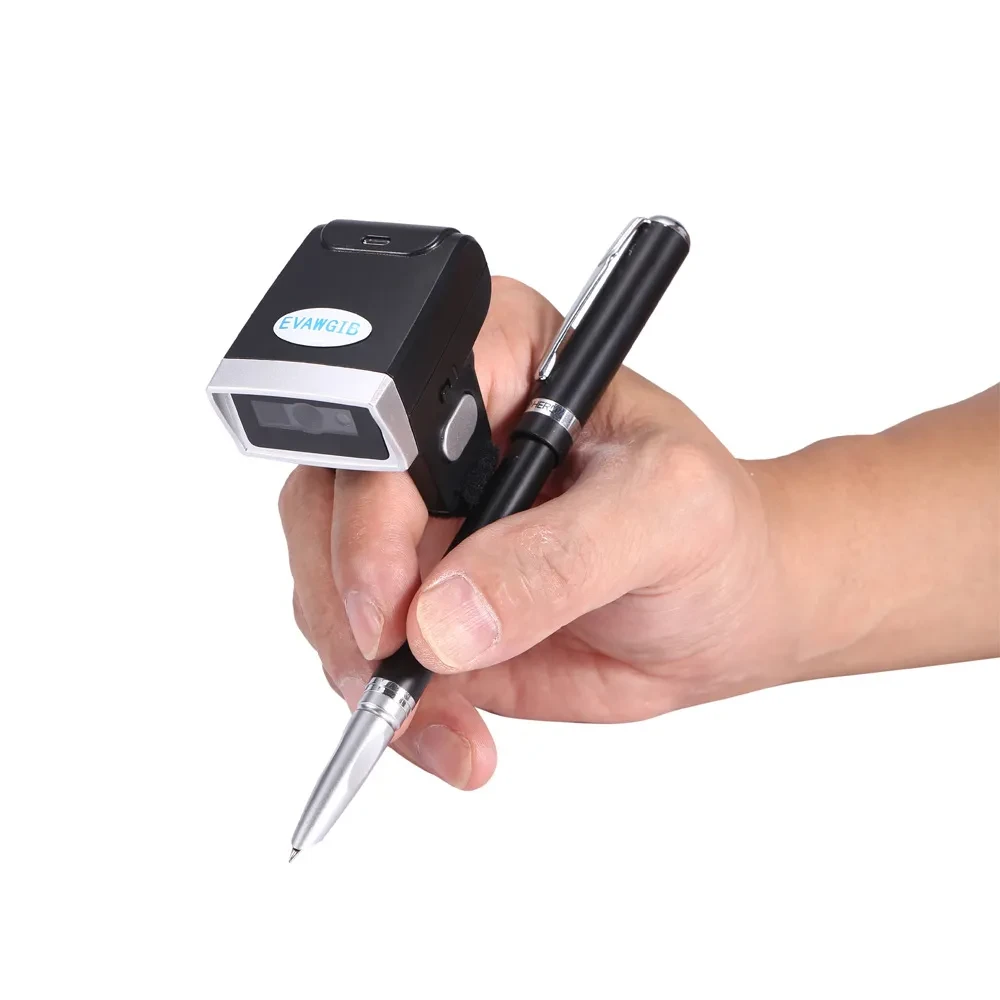 Compatible with Apple , QR Code Wireless Bluetooth Scanning Gun Portable Ring Wearable Scanner