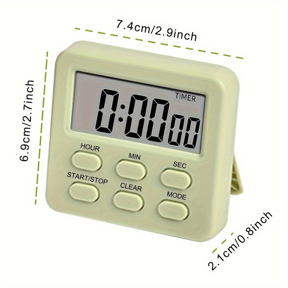 KT THERMO Digital LCD Alarm Clock & Multi-Mode Timer – 24-Hour Display with Memory, Count-Up/Down & Stand/Hanging Hook