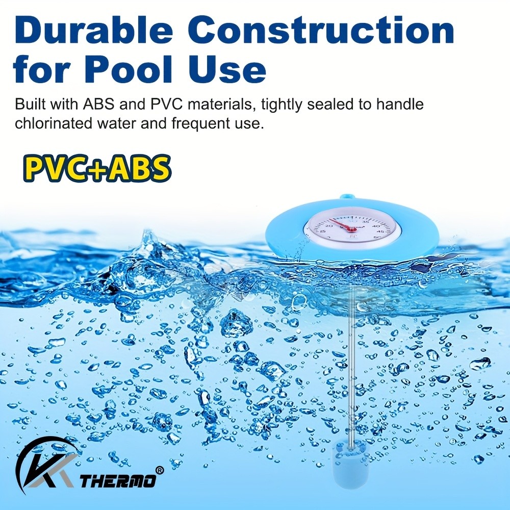 KT THERMO Floating Pool Thermometer – Easy-Read Celsius Dial with Rope & Suction Cup for Pools, Spas & Hot Tubs