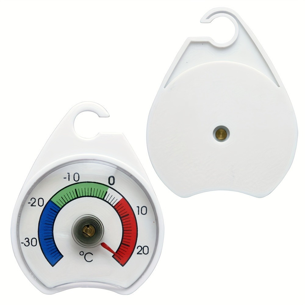 KT THERMO 2pcs Analog Refrigerator & Freezer Thermometer Set – No-Battery Celsius/Fahrenheit Dial for Accurate Cold Storage Monitoring