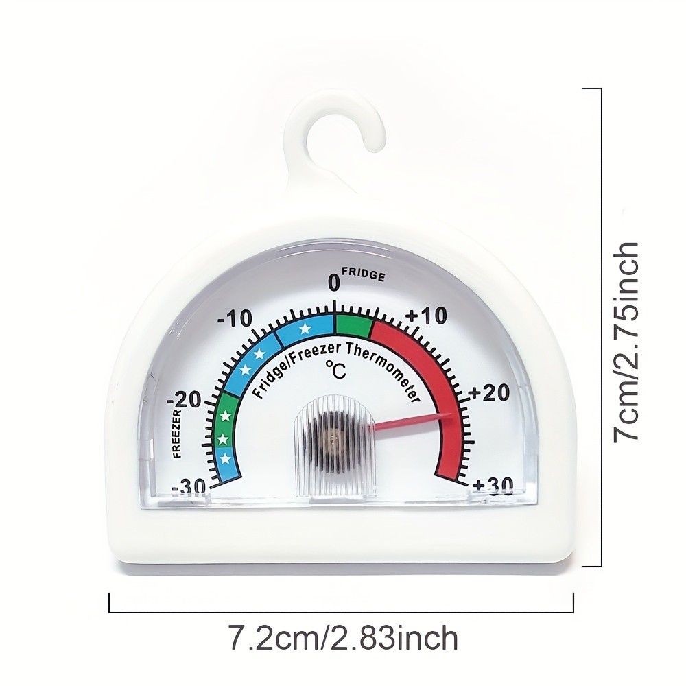 KT THERMO 2pcs Analog Refrigerator & Freezer Thermometer Set – No-Battery Celsius/Fahrenheit Dial for Accurate Cold Storage Monitoring