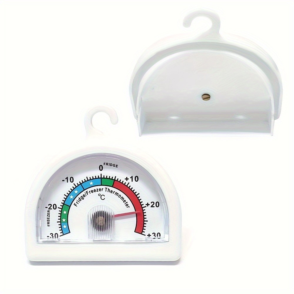 KT THERMO 2pcs Analog Refrigerator & Freezer Thermometer Set – No-Battery Celsius/Fahrenheit Dial for Accurate Cold Storage Monitoring