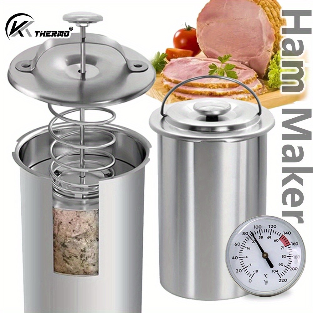KT THERMO Stainless Steel Ham Maker with Meat Thermometer – Homemade Ham Press for Holiday Cooking & Gourmet NZ Kitchens