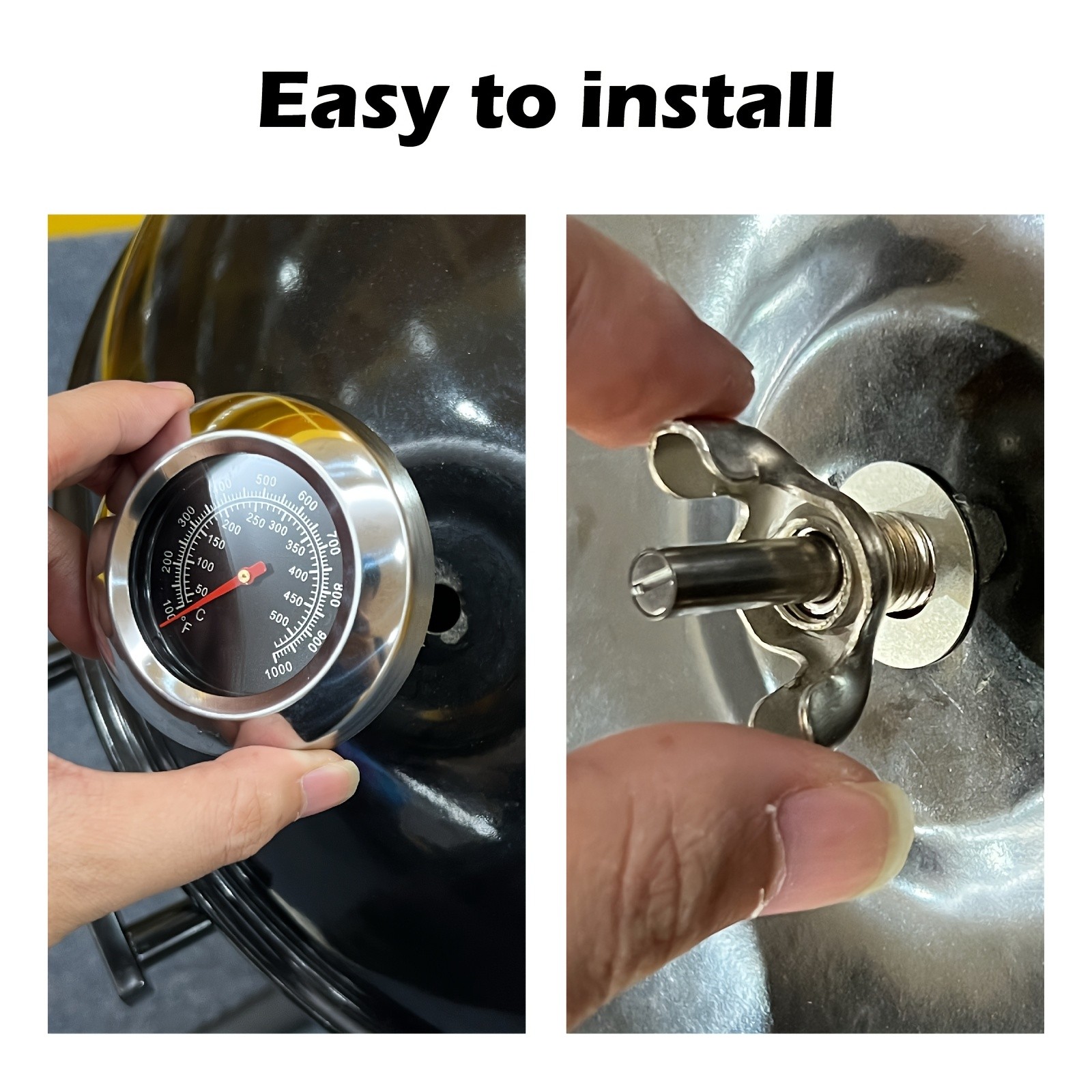 KT THERMO 7.62cm Stainless Steel Grill Thermometer – Precision BBQ & Smoker Temperature Gauge for Outdoor Cooking